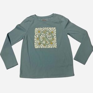 Cat & Jack Blue Peace Floral Long Sleeve Tee